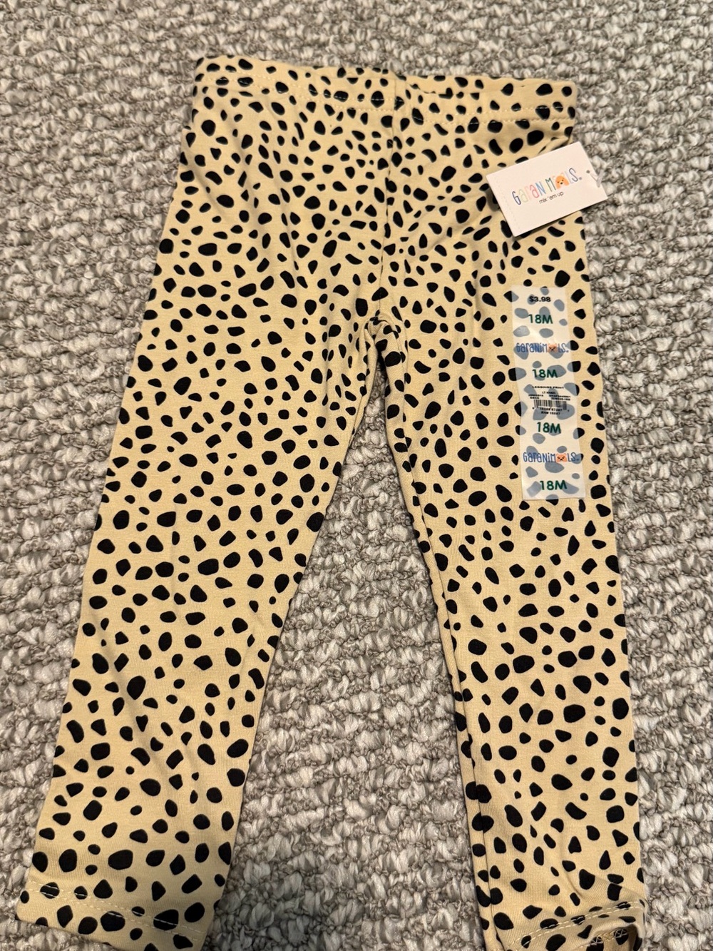 Garanimals Baby Girls Beige Leopard Print Leggings - 18M